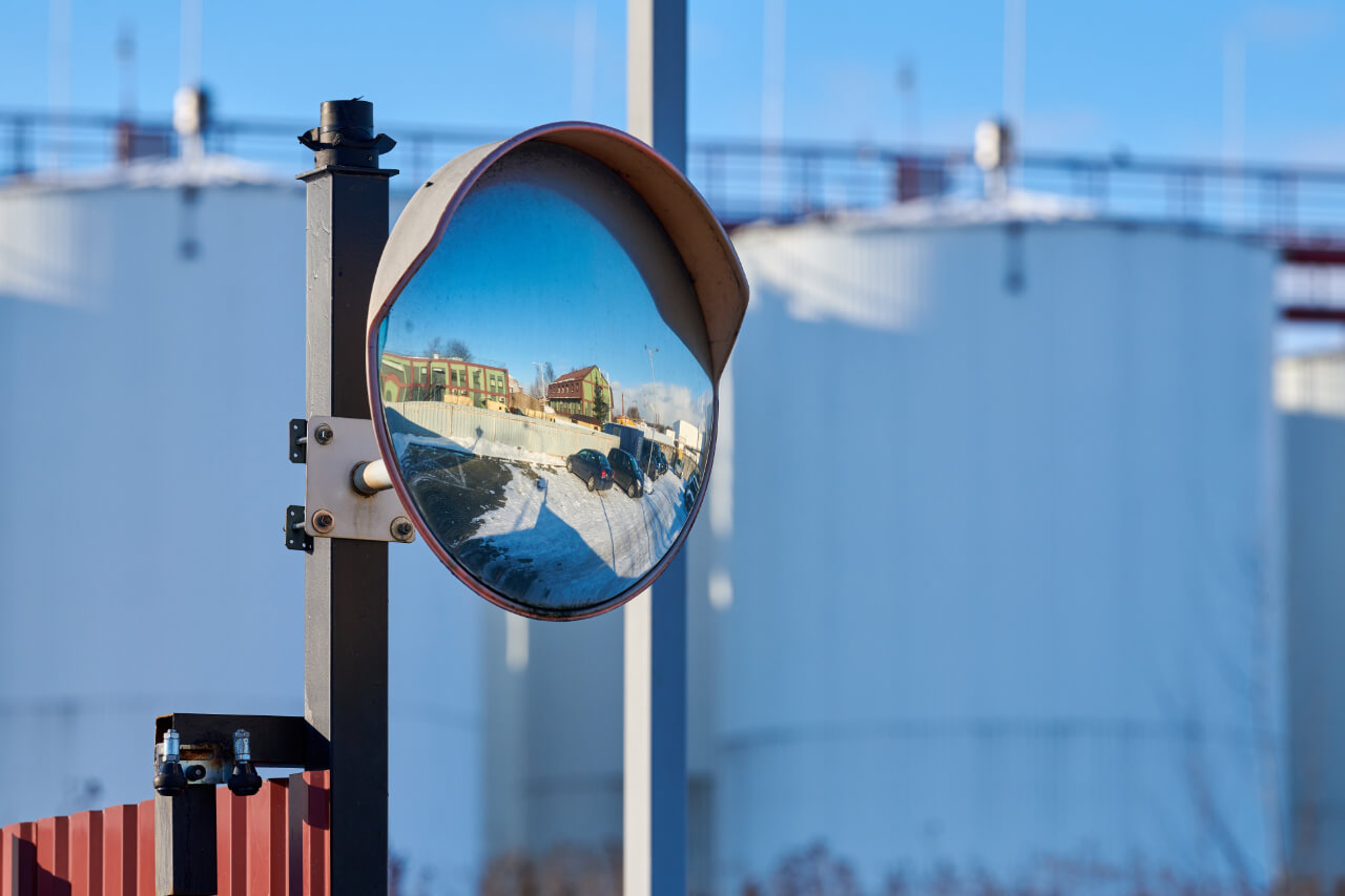 Traffic Mirror Pole Fixing